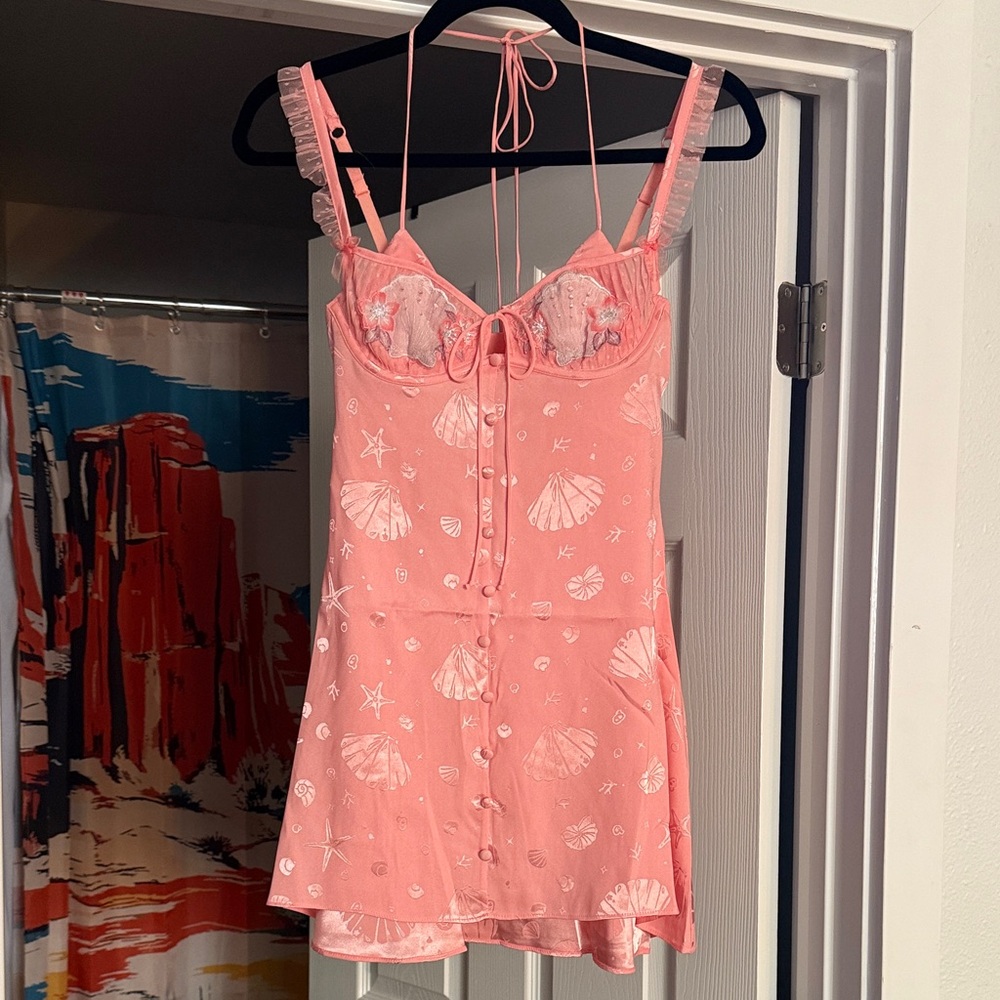For Love And Lemons Pink Seashell Chemise